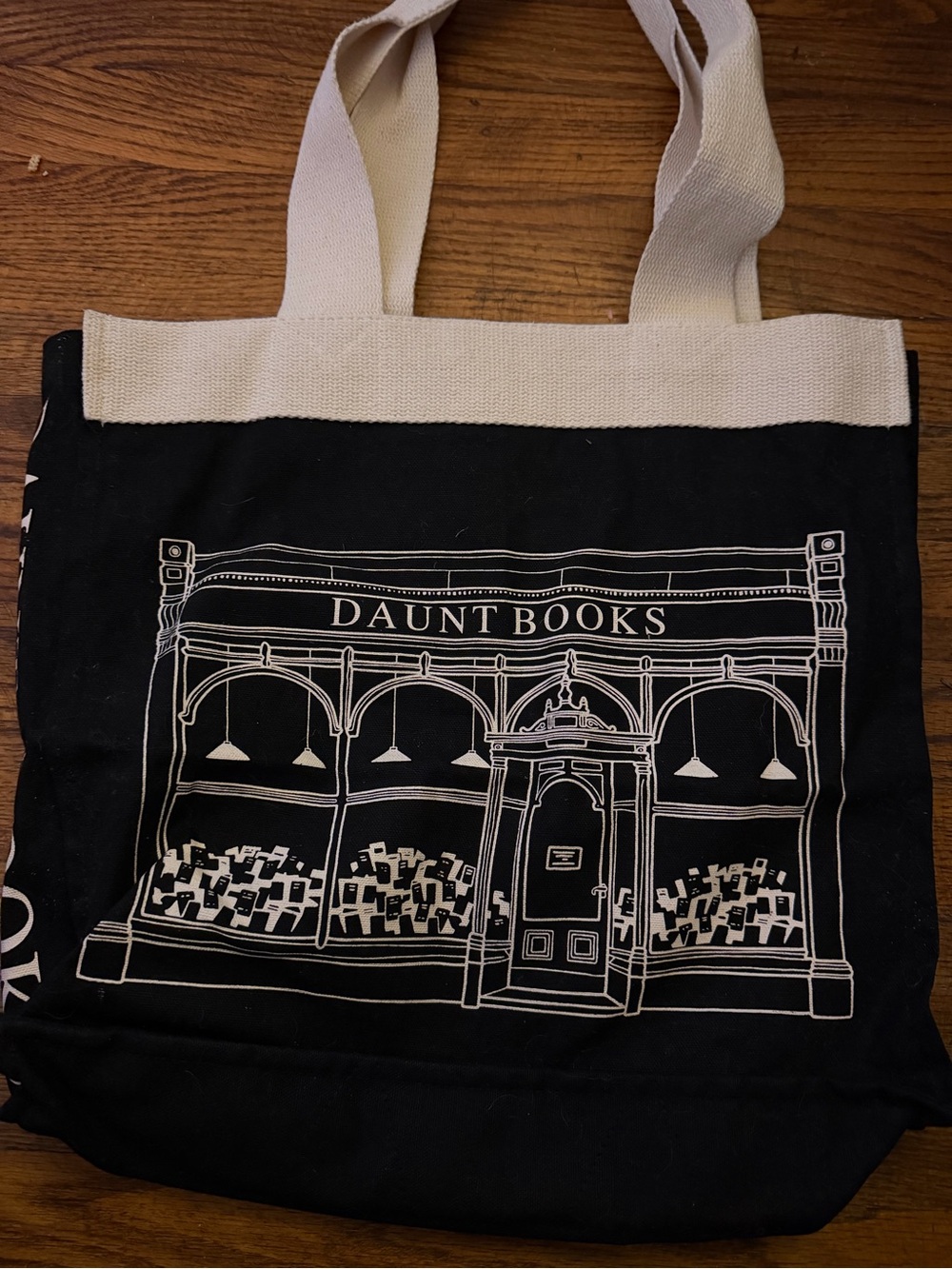 Daunt Books Black and Cream Canvas Tote Bag